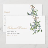 Remerciements Élégant décor de Noël carte de dîner (Devant / Derrière)