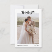 Remerciements Élégant Mariage de script 2-Photo Carte de remerci (Devant)