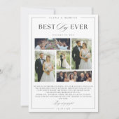 Remerciements Élégant Mariage de script 5 Photos Carte de remerc (Devant)