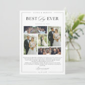 Remerciements Élégant Mariage de script 5 Photos Carte de remerc (Debout devant)