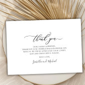 Remerciements Élégant Mariage photo de script chic Carte de reme