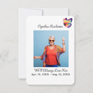 Remerciements Elégant minimaliste photo noir blanc carte de priè