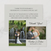 Remerciements Élégant Script 2 Mariage photo Carte de remercieme (Devant / Derrière)