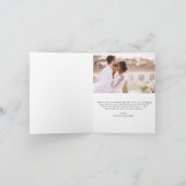 Remerciements Élégant script Mariage photo Carte de remerciement (Intérieur)