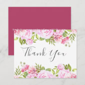 Remerciements Élégant script Rose Garden Business Carte de remer (Devant / Derrière)