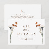 Remerciements Élégante carte de détail du Mariage Fleur sauvage  (Devant / Derrière)