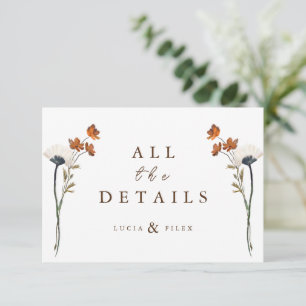Remerciements Élégante carte de détail du Mariage Fleur sauvage