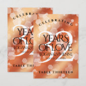 Remerciements Elégante carte de table du 32e anniversaire du Mar (Devant / Derrière)