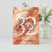 Remerciements Elégante carte de table du 32e anniversaire du Mar (Debout devant)