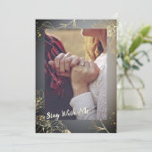 Remerciements Elégante carte de vacances en or (Debout devant)