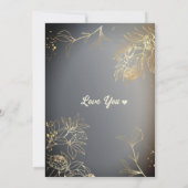 Remerciements Elégante carte de vacances en or (Dos)