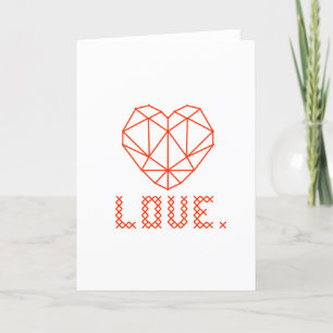 Remerciements Elégante carte de voeux 3D LOVE de coeur géométriq