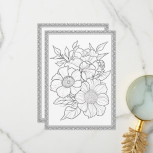 Remerciements Elégante couleur florale Votre propre carte de voe