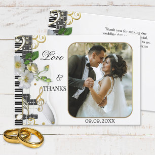 Remerciements Elégante musique Mariage à thème Carte de remercie