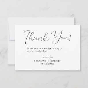Remerciements Élégante Typographie Noire Sur Carte de remercieme