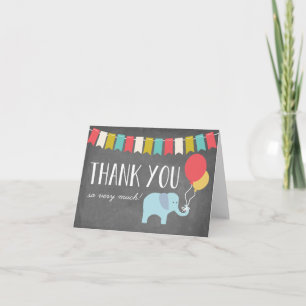 Remerciements Éléphant Carte de remerciement d'anniversaire