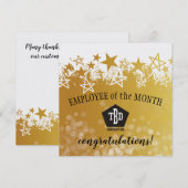 Remerciements Employé d'or de Faux de la carte de récompense de (Devant / Derrière)