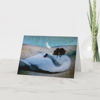 Remerciements Été de la carte de voeux pliée de cygne muté