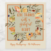 Remerciements - Étiquette de vin de couronne d'aut (Étiquettes simples)