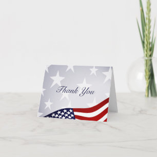 Remerciements Étoiles patriotiques et rayures pliées Carte de re