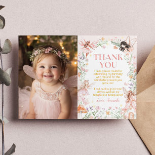 Remerciements Fairy Floral Garden Anniversaire Photo Carte de re