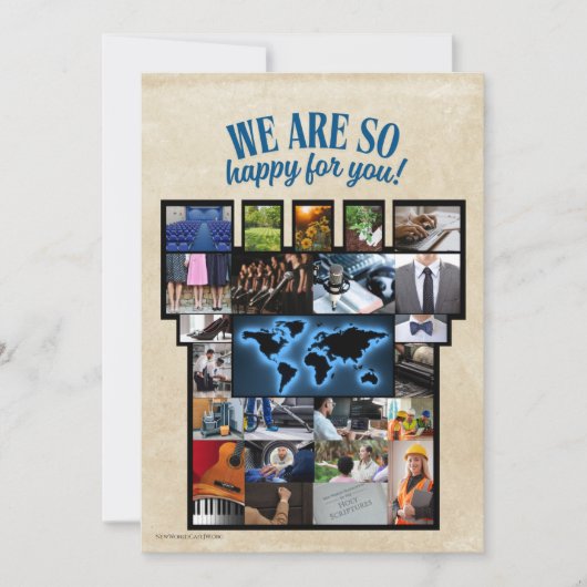 Remerciements Félicitations à JW sur la carte d'acceptation de B (Devant)