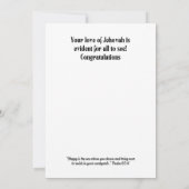 Remerciements Félicitations à JW sur la carte d'acceptation de B (Dos)