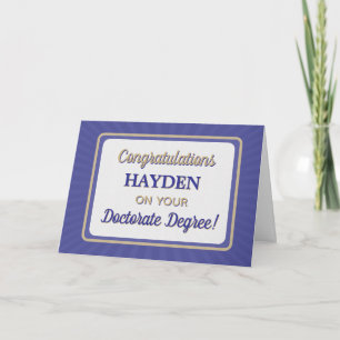 Remerciements Félicitations ! Carte de diplôme de doctorat