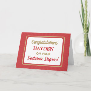 Remerciements Félicitations ! Carte de diplôme de doctorat