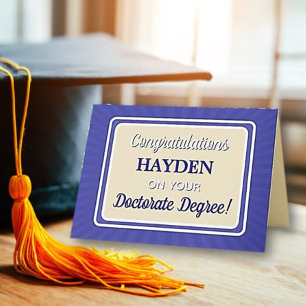 Remerciements Félicitations ! Carte de diplôme de doctorat