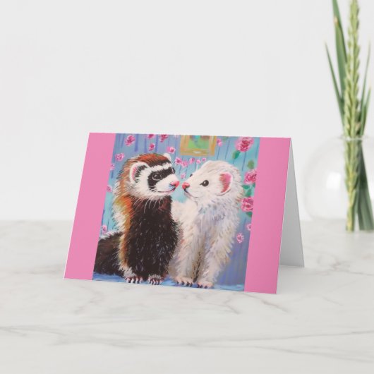 Remerciements Ferrets Valentine Candy Blank Carte de voeux (Devant)