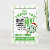 Remerciements Festiver profiter Carte de vacances Mint avec Nom  (Devant)