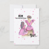 Remerciements Fête de la mère fille mère rose belle carte postal (Devant)
