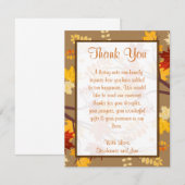 Remerciements feuille PLAT de branche d'automne du carte de (Devant / Derrière)