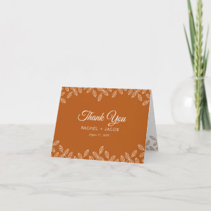 Remerciements Feuilles de jardin Burnt Orange Mariage Carte de r