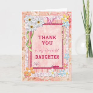 Remerciements Fille de Merci, carte de métier de fleurs