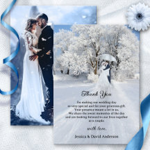 Fine Art Winter Wonderland Mariage Carte de remerc