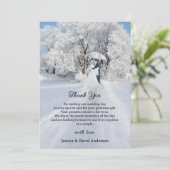 Remerciements Fine Art Winter Wonderland Mariage Carte de remerc (Debout devant)
