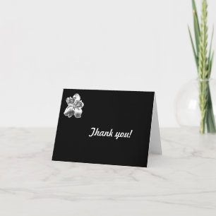 Remerciements Fleur Magnolia métallique sur Carte de remerciemen