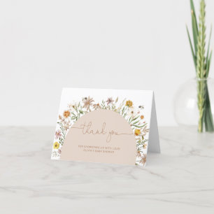 Remerciements Fleur sauvage Boho Baby shower moderne Carte de re