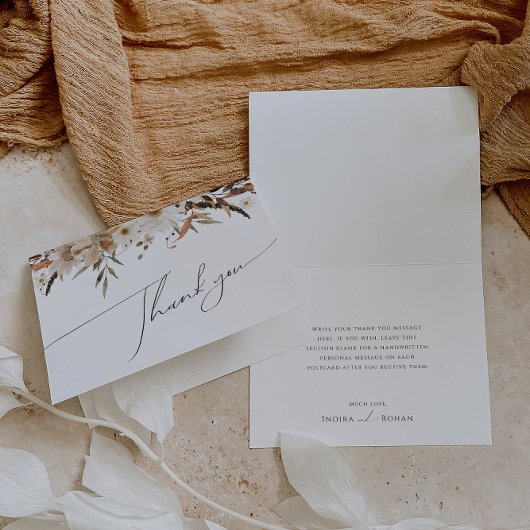 Remerciements Fleur sauvage d'automne Boho | Carte de remercieme