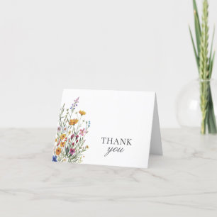 Remerciements Fleur sauvage Elegant Boho Chic Carte de remerciem