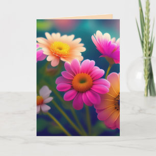 REMERCIEMENTS FLEURS ANNIVERSAIRE COLORÉ CARTE DE SALUT