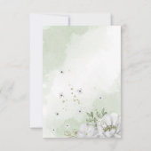 Remerciements fleurs blanches verdure or couronne carte de remer (Dos)