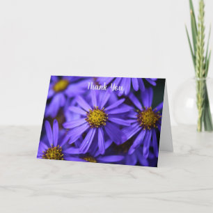 Remerciements Fleurs d'aster violet pliées Carte de remerciement