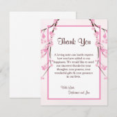 Remerciements fleurs de cerisier PLATES de rose du carte de (Devant / Derrière)