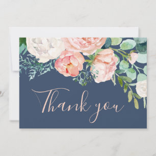 Remerciements Fleurs de pivoines romantiques Carte de remercie