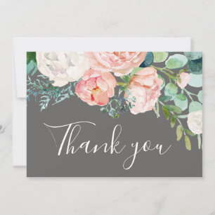 Remerciements Fleurs de pivoines romantiques Carte de remercie