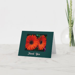 Remerciements Fleurs marguerites de couleur orange carte de reme