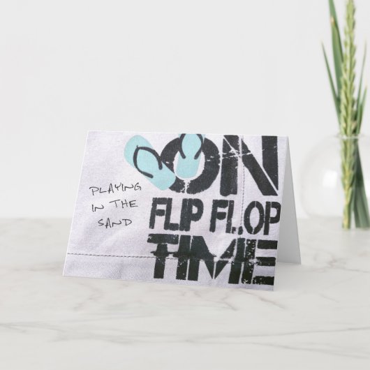 Remerciements FLIP FLOP HEURE Carte de voeux (Devant)